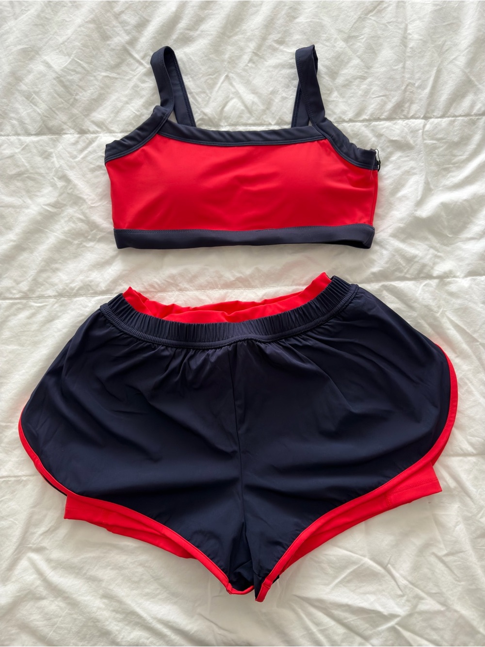 Women’s Red and Navy Two-Piece Set